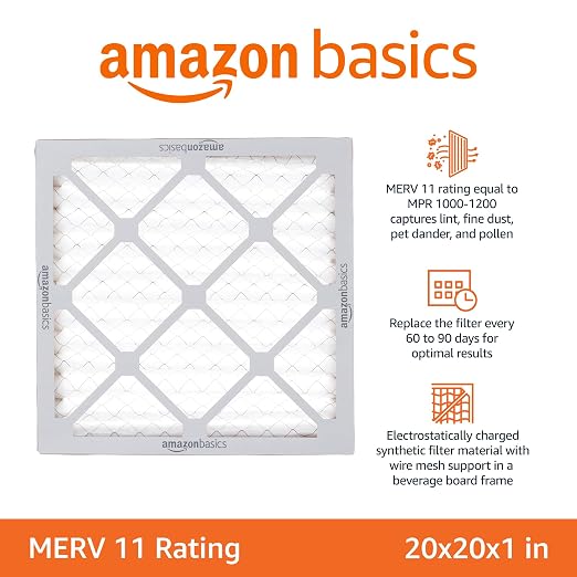 Amazon Basics 20x20x1 Air Filter 6 Pack, MERV 11 AC Furnace Filters - Image 2
