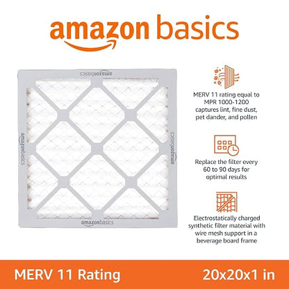 Amazon Basics 20x20x1 Air Filter 6 Pack, MERV 11 AC Furnace Filters - Image 2