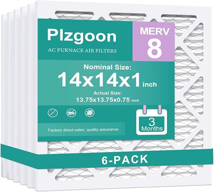 14x14x1 Air Filter MERV 8 AC Furnace Filters MPR 600 Pleated Air Filters by Unknown