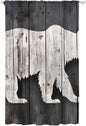 Sheer Curtains 108 Inches Long, Farmhouse Country Rustic Wooden Grain Privacy by Unknown