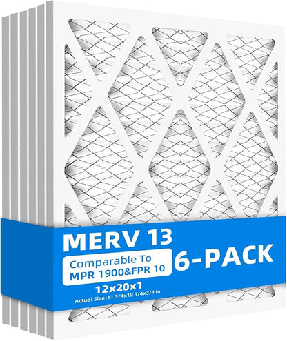 12x20x1 Air Filter, MPR 1900 & FPR 10, MERV 13 Pleated Air Filter by Chenzhit