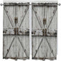 Vintage Gate Bedroom Curtains 63 Inches length, Farmhouse Wooden Grain Shabby by Unknown