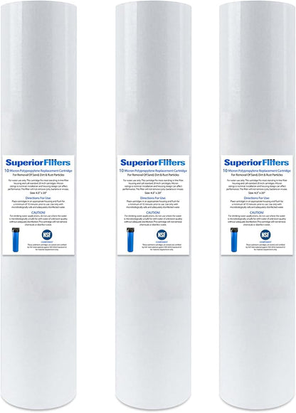 5 micron 20"X4.5" whole house water filter replacement cartridge Compatible by SuperiorFilters
