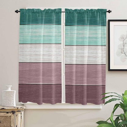 Retro Farm Woodcuts Texture Window Valance Curtains, 2 Panel - Image 7