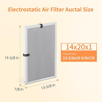 2-Pack 14x20x1 MERV 8 Reusable & Washable Electrostatic Air Filters - Image 2