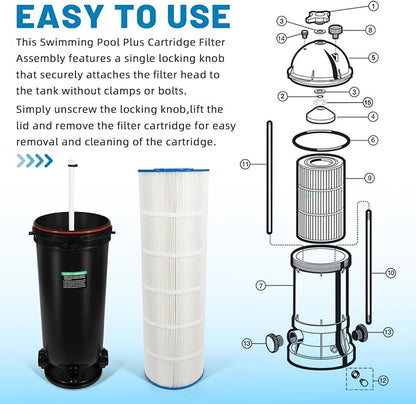 W3C17502 Swimming Pool Plus Cartridge Filter Assembly 200 Sq Ft, 150 GPM - Image 6