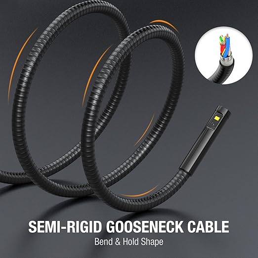Teslong Inspection Camera, Dual Lens Borescope Camera with Light, NTS300 5" IPS Industrial Endoscope, 1080P Waterproof Flexible Mechanic Fiber Optic Snake Scope Cam for Wall Automotive Engine (10FT)
