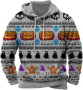 Halloween Hoodie Men Graphic Pumpkin Ghost Printed Sweatshirt Casual Trendy Long Sleeve Halloween Hooded Tops with Pockets