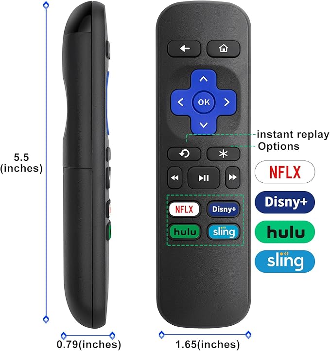 (2 Pack) Replacement Remote Control for Roku Express, for Roku Premiere, for Roku Box, for Roku Player, for Roku 1 2 3 4 -【NOT for Stick or TV】