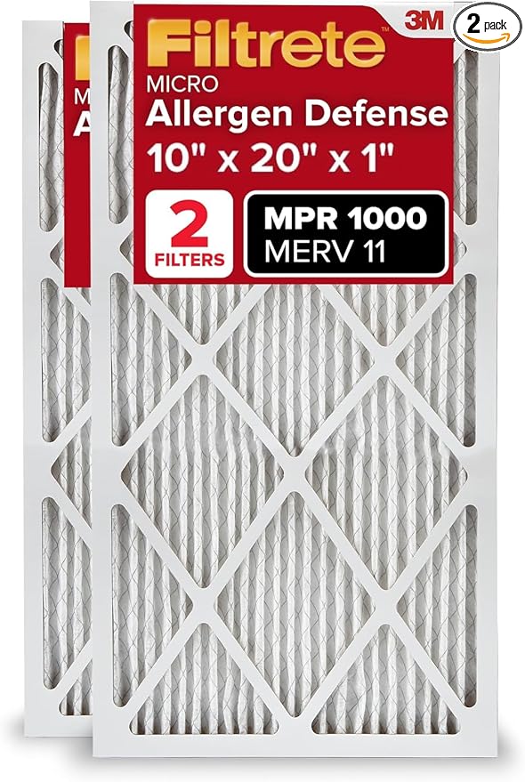 Filtrete 10x20x1 AC Furnace Air Filter, MERV 11, MPR 1000, Micro Allergen by Filtrete