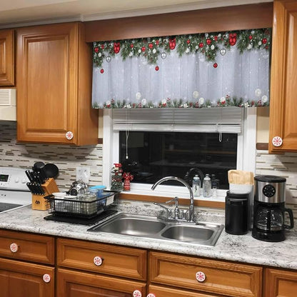 Christmas Curtain Valances for Windows, Kitchen Valance Window Treatment - Image 8