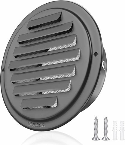 3inch 304 Stainless Steel Air Vents, Louvered Grille Cover Vent Hood Flat by puunkeey