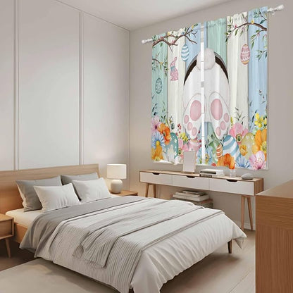 Easter Window Curtains 63 Inch Long 2 Panel Set, Rod Pocket Bedroom Curtains & - Image 4