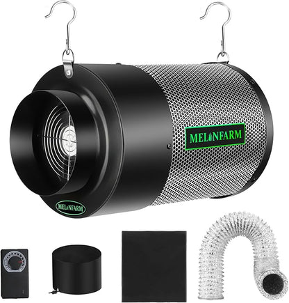 MELONFARM Dual-Fan Air Filter 6 Inch Dual-fan power boosts air circulation by MELONFARM