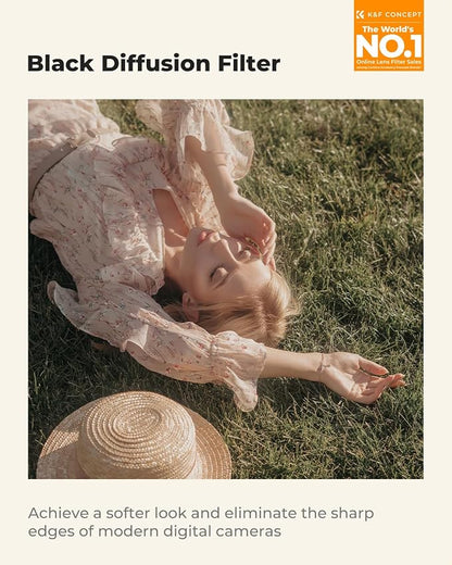 K&F CONCEPT 46mm Black Diffusion 1/4 Filter Mist Cinematic Effect Filter - Image 2