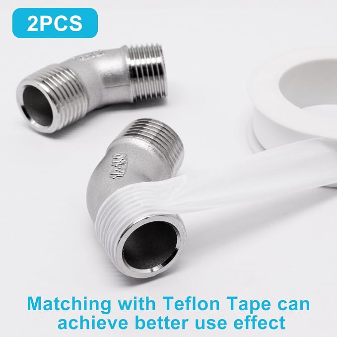 45 Degree Elbow 2PCS, 1/2" NPT Male X 1/2" NPT Male 304 Stainless Steel Pipe - Image 5