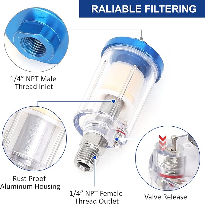 22 Pieces Air Compressor Accessories kit, 3/8 inch x 50 ft Hybrid Air Hose Kit - Image 4