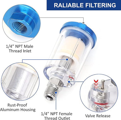22 Pieces Air Compressor Accessories kit, 3/8 inch x 50 ft Hybrid Air Hose Kit - Image 4