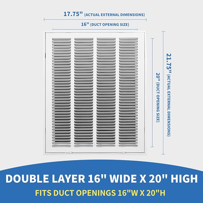 16x20 Return Air Grille, Return Air Vent Cover - Image 2