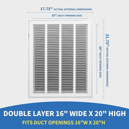 16x20 Return Air Grille, Return Air Vent Cover - Image 2
