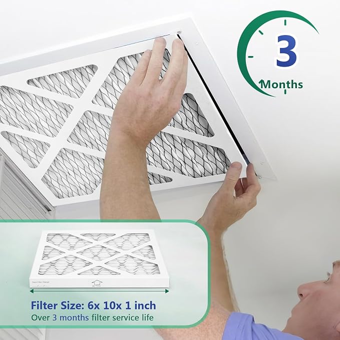 6 Pack Updated 6x10x1Air Filter, pertain Merv 11 HVAC Pleated A/C Furnace - Image 5