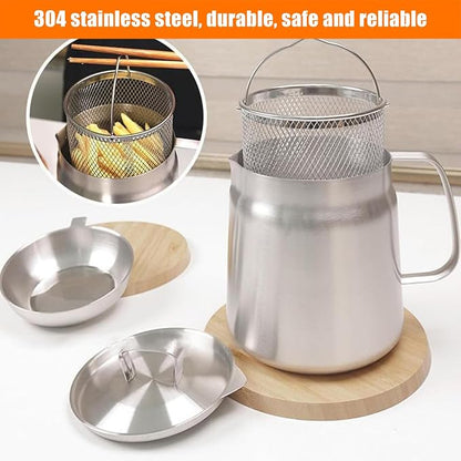 Oil Strainer, Bacon Grease Container Large Capacity Deep Fryer and Strainer Cup - Image 4