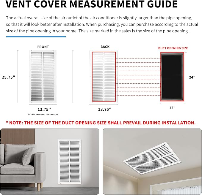 12x24 Return Air Grille, Air Return Vent Cover, Flat Vent Cover, Rejillas De - Image 4