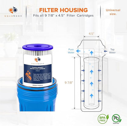Aquaboon 5 Micron Pleated Sediment Water Filter 10 x 4.5 Cartridge - Image 2
