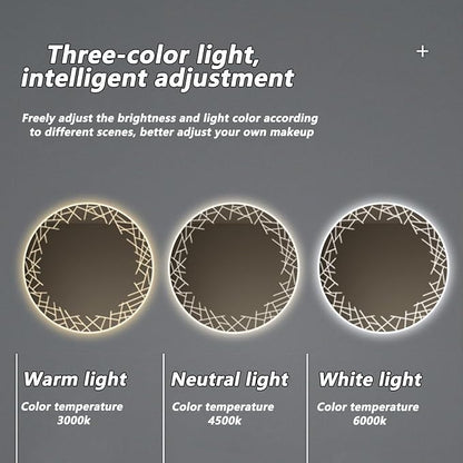Bathroom Mirror with LED Lights, Wall Mirror with Touch Sensor, Round Mirror - Image 5