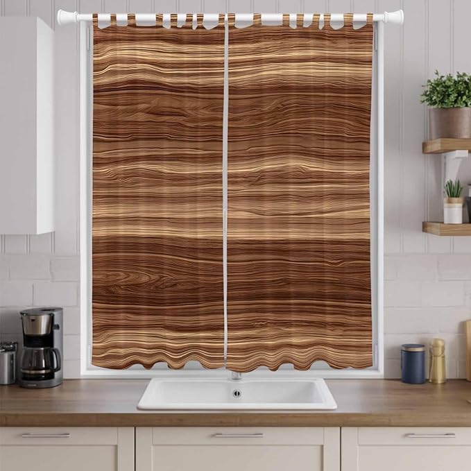 Brown Western Living Room Curtains 96 Inch Length, Window Curtains Tab Top - Image 9