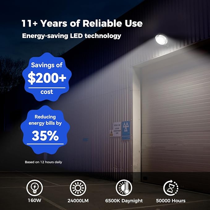 AIKVSXER LED Barn Lights 160W 24000LM Yard Area Light Dusk to Dawn Outdoor Lighting 6500K Security Flood Light IP66 Waterproof for Garden Garages Street Warehouse Farmhouse 6 Pack