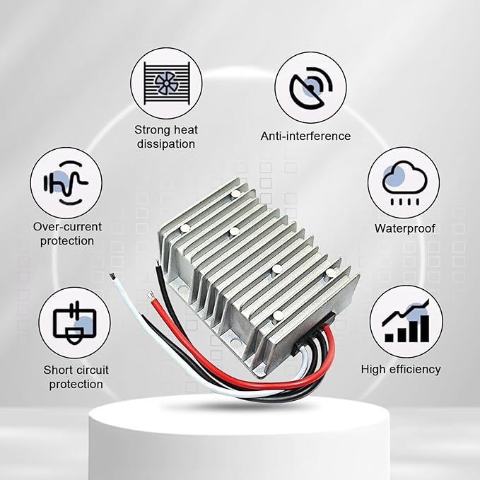 12V to 24V DC Step UP Converter DC Converter Regulator 30A 720W Power Supply Adapter for Golf Cart Club Car Truck Vehicle Boat Solar System