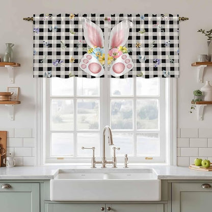 Easter Kitchen Tier Curtains 24 Inch Long 2 Panel Set, Rod Pocket Cafe Small - Image 3