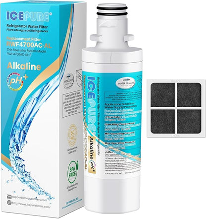 ICEPURE Alkaline LT1000PC Refrigerator Water Filter and Air Filter Replacement by ICEPURE