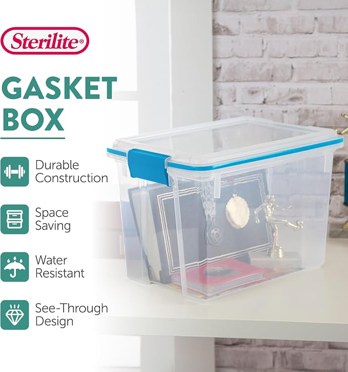 Sterilite 6-Pack Gasket Box, Weather-Resistant Storage Bins - Image 3