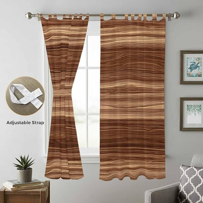 Brown Western Living Room Curtains 96 Inch Length, Window Curtains Tab Top - Image 5