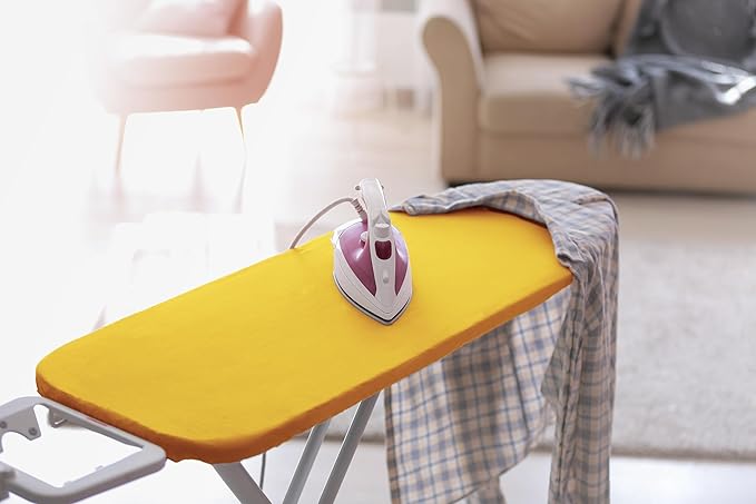 Encasa XO Ironing Board Cover and Pad 42"x14" - 4mm Felt Medium Iron Board Cover with Padding - Heat Resistant, Stain-Safe Dye, Non Slip Elastic Bungee Cord Tightening Iron Table Cover Mango
