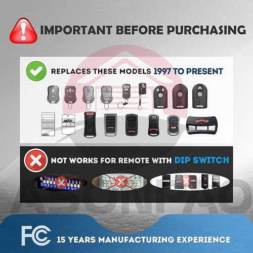 2X Genie Garage Door Opener Remote GITR-3 OCDTR-3 IntelliCode【10-Year-Warranty】