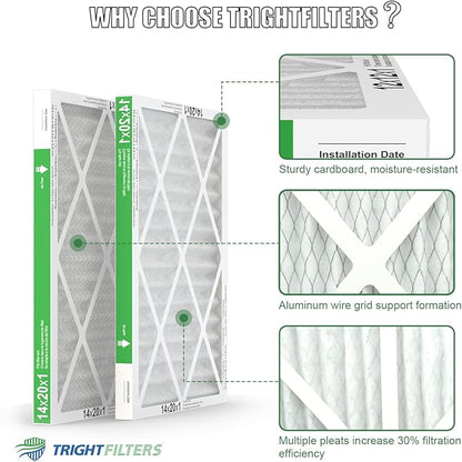 14x20x1 Air Filter 4 Pack, MERV 8 Pleated Dust Defense Air Filters Replacement - Image 4