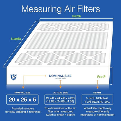 Nordic Pure 20x25x5 Honeywell/Lennox Replacement MERV 14 Air Filter 1 Pack - Image 2