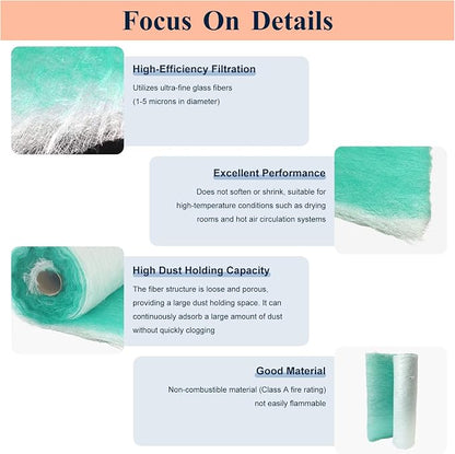 Paint Booth Exhaust Filter Roll 39.4’’ x 65.6ft, 2.4inch Thick Spray Booth - Image 4