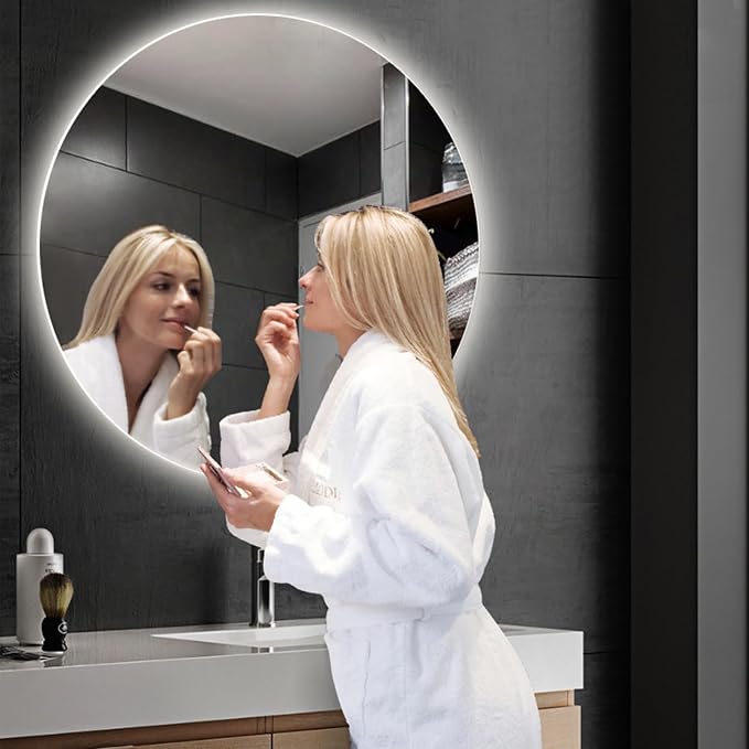Bathroom Mirror with 3 Colour LED Lights, Lighted Bathroom Makeup Wall Mounted - Image 5