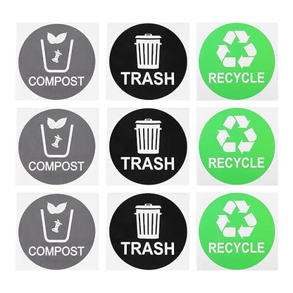 9pcs Trash Can Classification Stickers Self-Adhesive Recycling Decals by GRIRIW