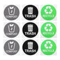 9pcs Trash Can Classification Stickers Self-Adhesive Recycling Decals by GRIRIW