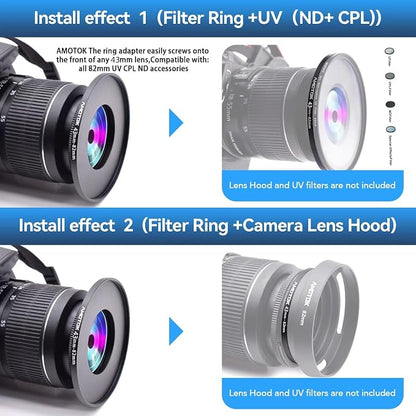43mm to 82mm Lens adapter/43mm Lens to 82mm Camera Filters Ring Compatible All - Image 7