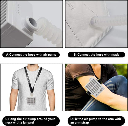 KENGEE Reusable Electrical Air Purifying Respirator, Rechargeable 3 Speeds Fan - Image 5