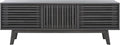 SAFAVIEH ESMA TV Stand for up to 65" Flatscreen – Distressed Black, Sliding Doors with Interior Storage, Entertainment Media Console (MED9640E)