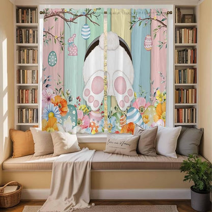 Easter Window Curtains 63 Inch Long 2 Panel Set, Rod Pocket Bedroom Curtains & - Image 3