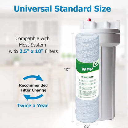 10 Micron String Wound Whole House Water Filter 10" x 2.5", 10-inch Universal - Image 3