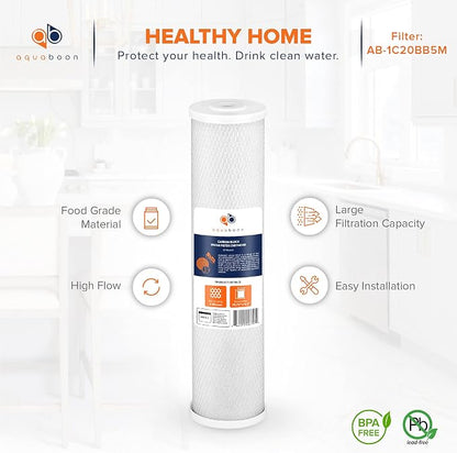 Aquaboon 4.5 x 20 Water Filter 5 Micron Carbon Block Water Filter Replacement - Image 4